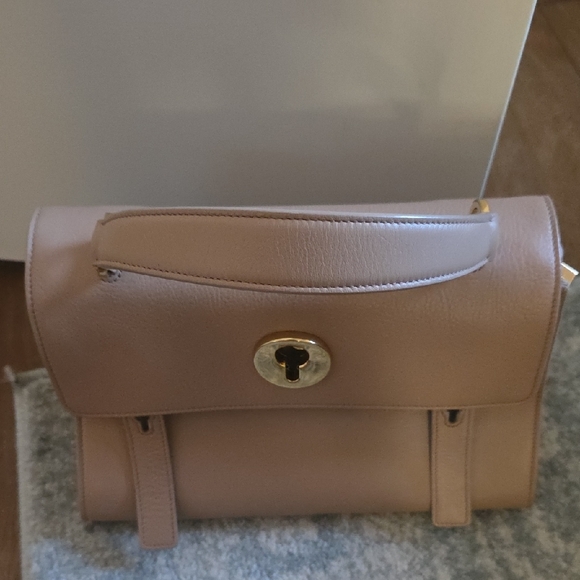 Saint Laurent Beige Top Handle Small Leather Muse Two Bag with Gold Accents - Picture 8 of 17